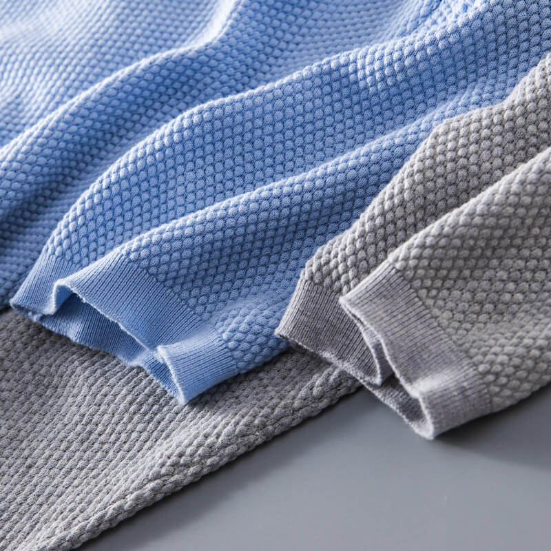 Men's Polo with Waffle Knit Breathable Cotton for Casual