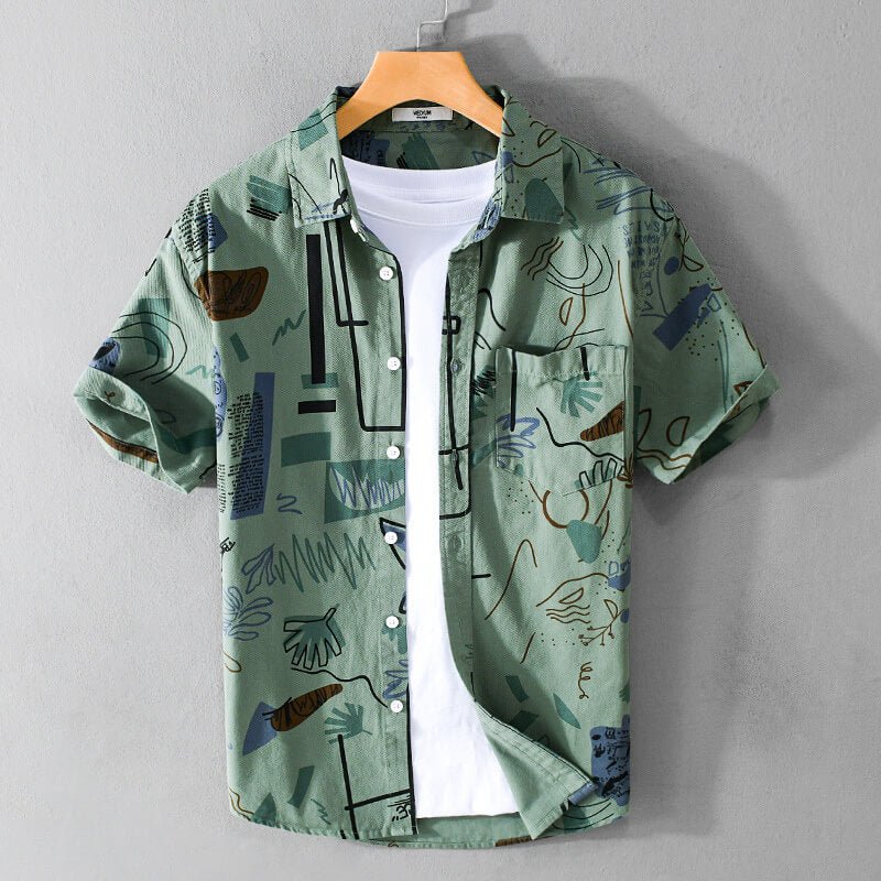 Men's Abstract Cotton Shirt with breathable blend for casual