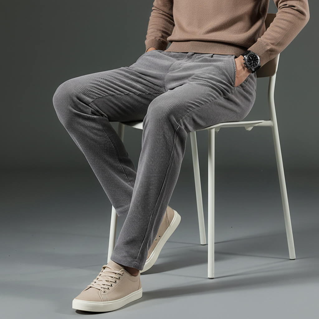 Men's Corduroy Trousers with Bamboo Lyocell for Evening