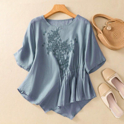 Elira Cotton-Linen Blouse