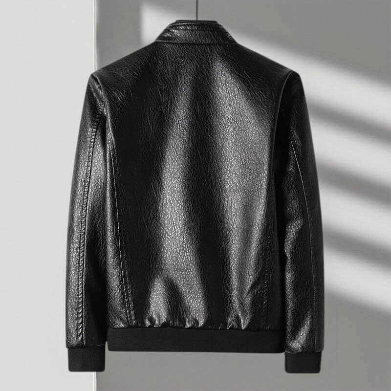 Men's Leather Jacket with Textured Finish for Everyday Style