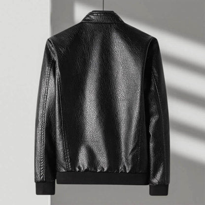 Men's Leather Jacket with Textured Finish for Everyday Style