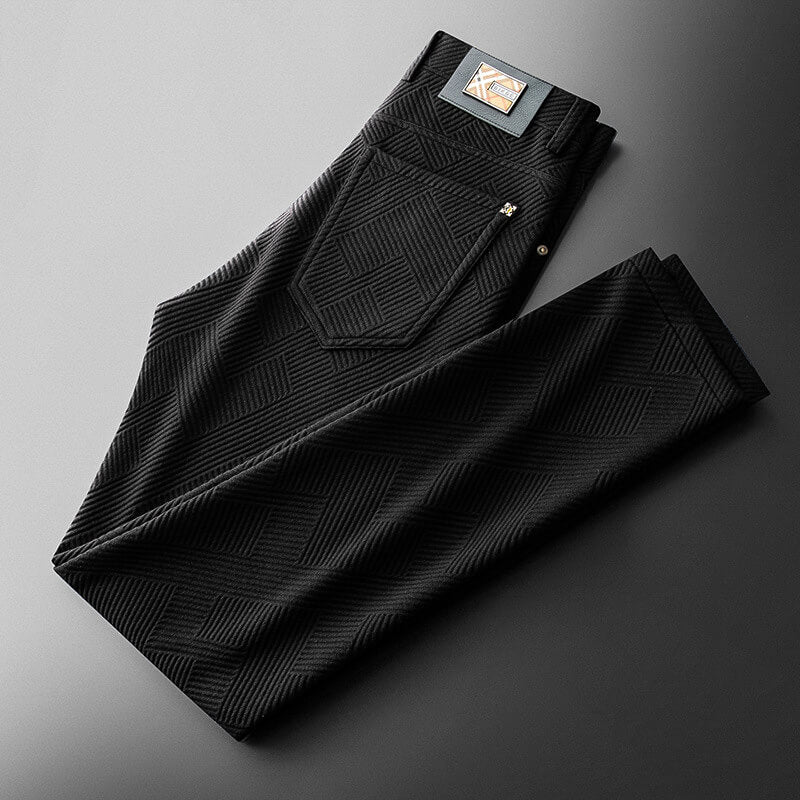 Men's Knit Trousers with Jacquard Knit for smart-casual