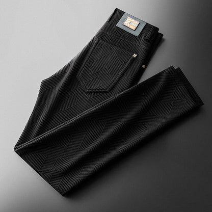 Men's Knit Trousers with Jacquard Knit for smart-casual
