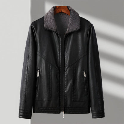 Men's Leather Jacket with Italian Eco-leather-Smart Casual