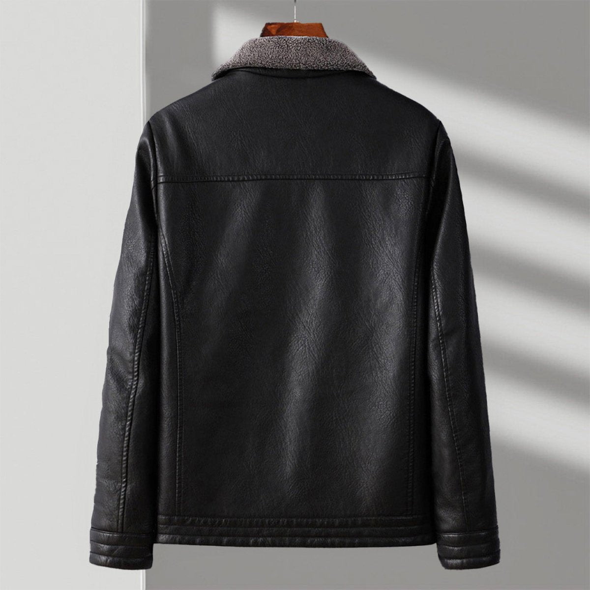 Men's Leather Jacket with Italian Eco-leather-Smart Casual