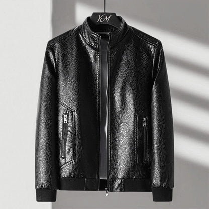 Men's Leather Jacket with Textured Finish for Everyday Style