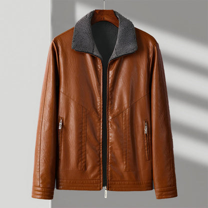 Men's Leather Jacket with Italian Eco-leather-Smart Casual