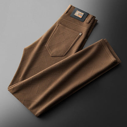 Men's Knit Trousers with Jacquard Knit for smart-casual