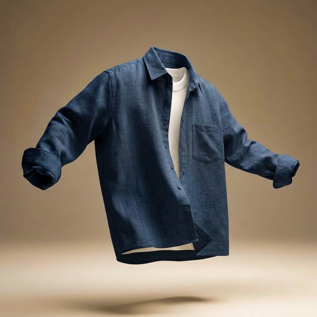 Men's Cotton Linen Shirt with Breathable Texture for Summer