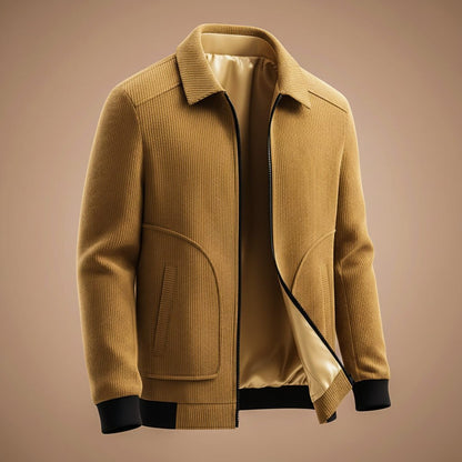 Men's Corduroy Jacket with Soft-Press Texture for Layering - Casual Jacket