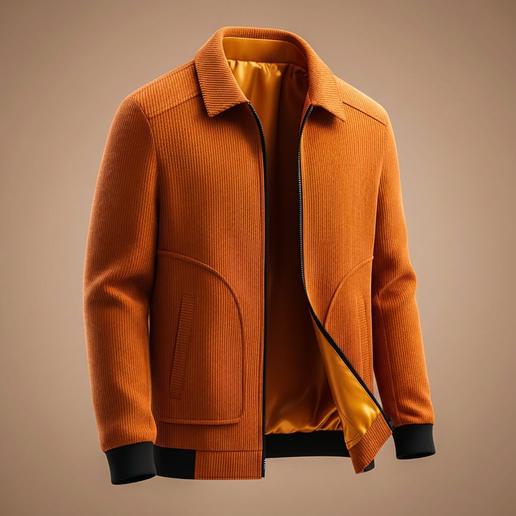 Men's Corduroy Jacket with Soft-Press Texture for Layering - Casual Jacket