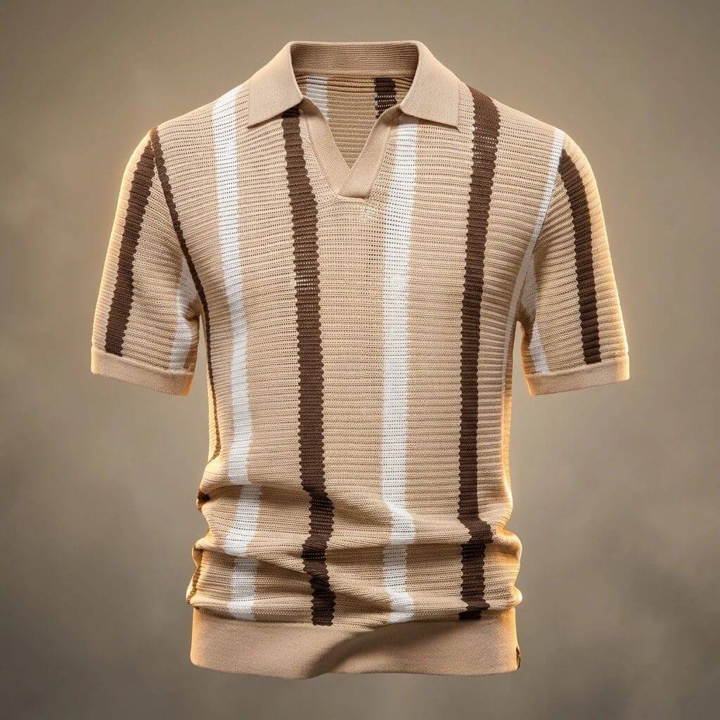 Men's Cotton Polo with Hollow Knit for Summer Comfort - polo shirt