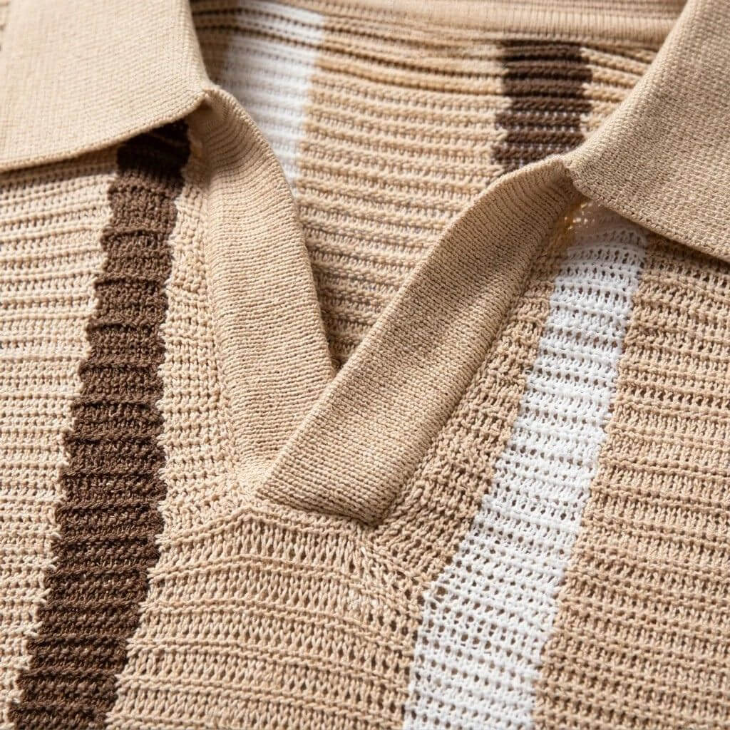 Men's Cotton Polo with Hollow Knit for Summer Comfort - polo shirt