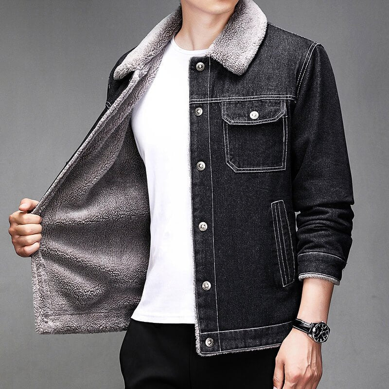 Calvin Denim Sherpa Jacket by Tenoura