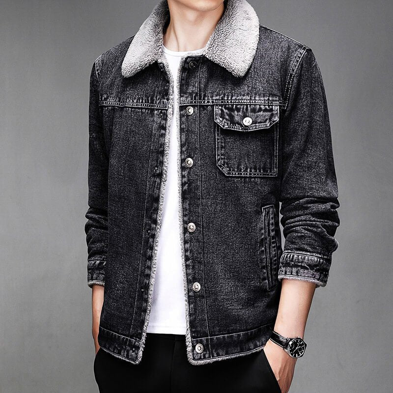Calvin Denim Sherpa Jacket by Tenoura
