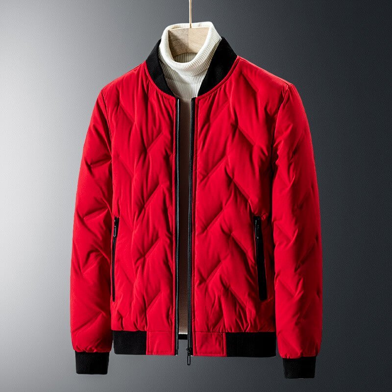 Men's Duck Down Jacket with wind-resistant shell for winter - Casual Puffer Jacket