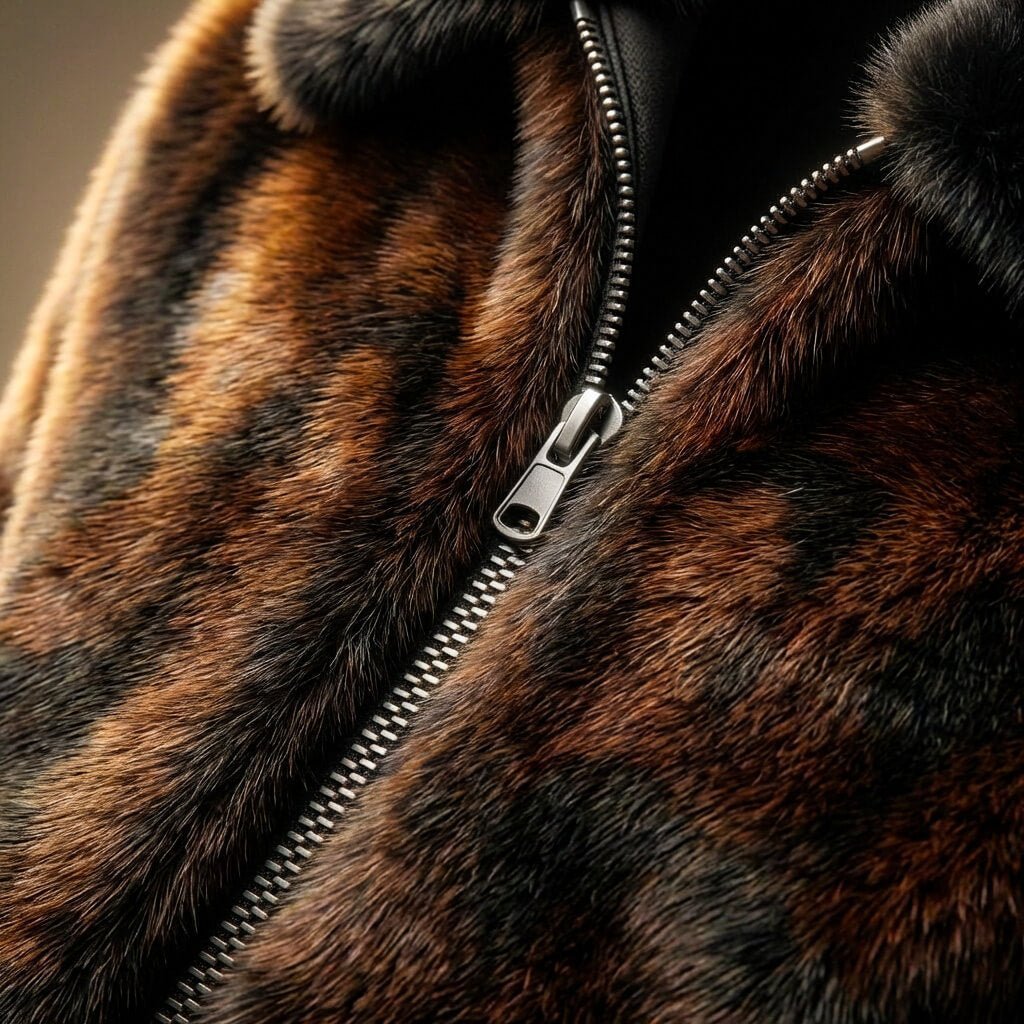 Men's Fur Jacket with Stand Collar for Evening Events - Casual Jacket