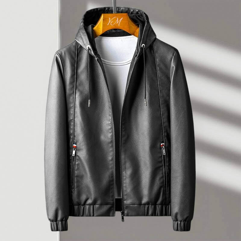 Aspen Hooded Leather Jacket by Tenoura