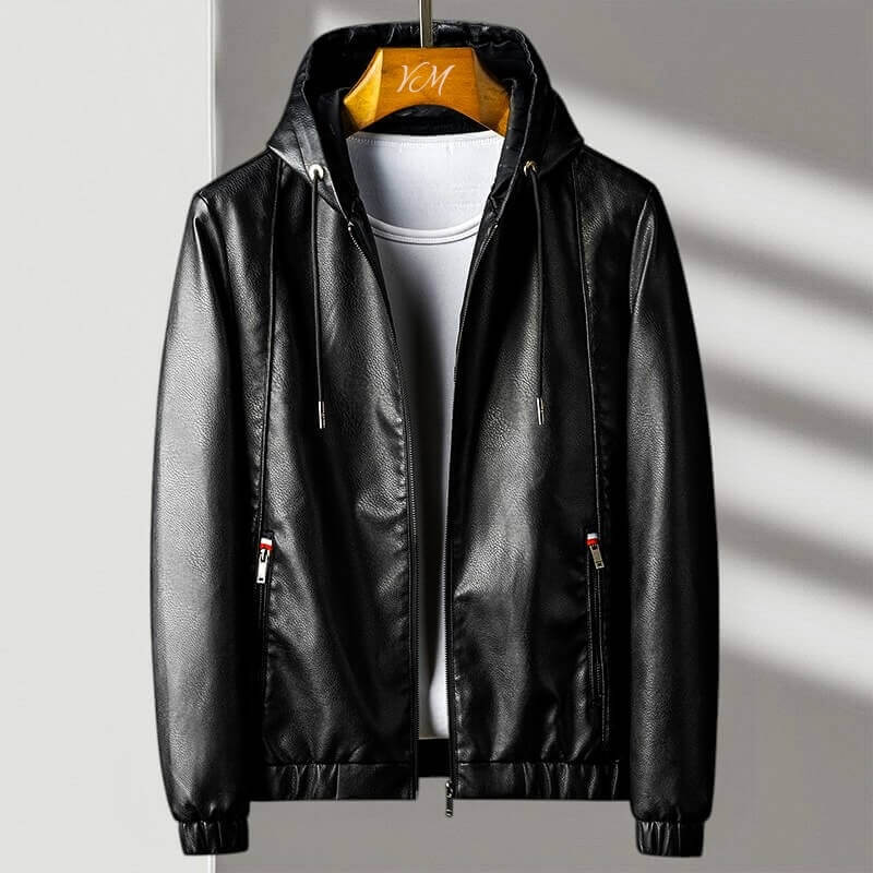 Aspen Hooded Leather Jacket by Tenoura