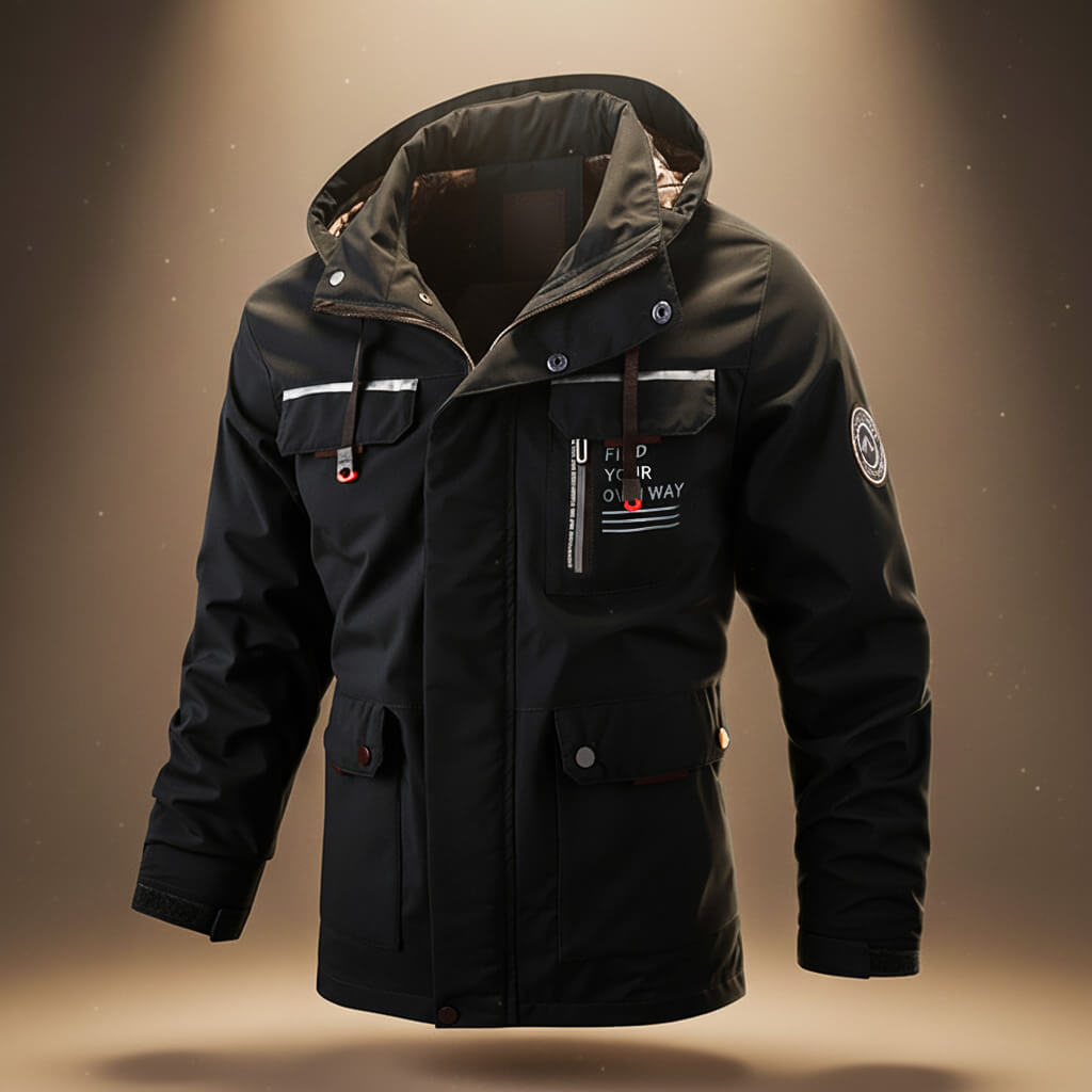 Men's Hooded Winter Jacket with Weatherproof Shell for Snow - Casual Jacket