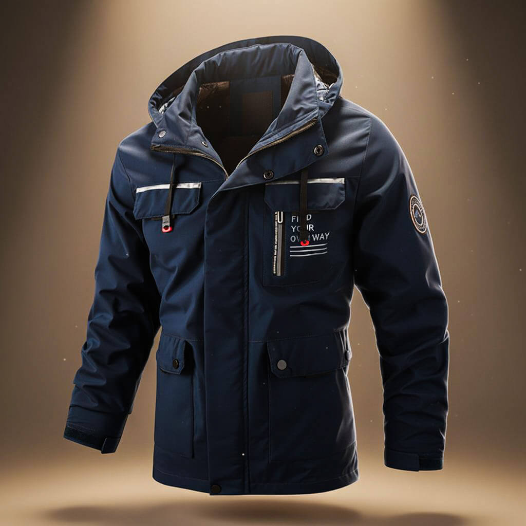 Men's Hooded Winter Jacket with Weatherproof Shell for Snow - Casual Jacket