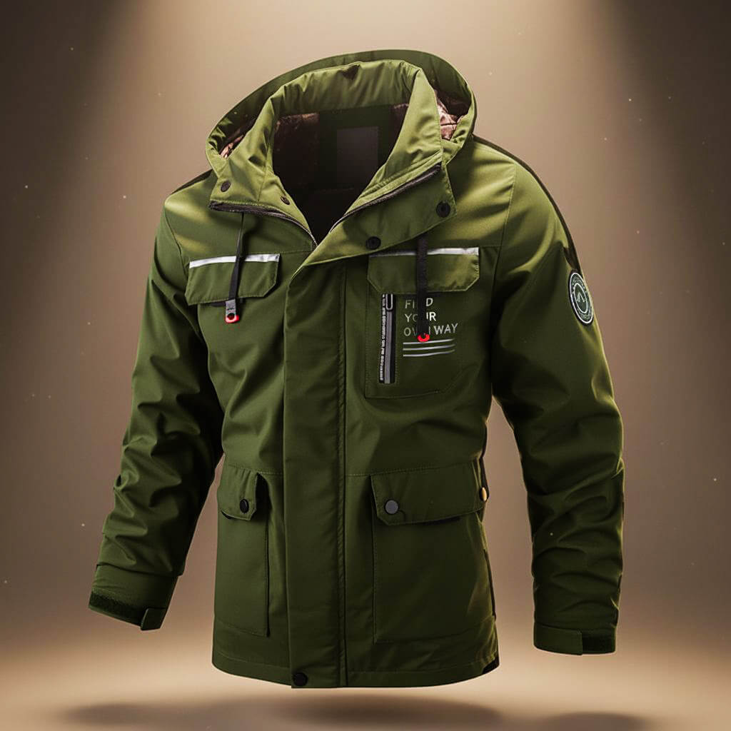 Men's Hooded Winter Jacket with Weatherproof Shell for Snow - Casual Jacket