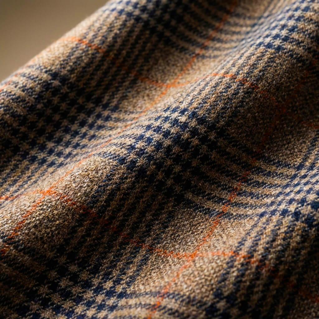 Men's Houndstooth Wool Blazer with Notch Lapels for Casual - Blazers
