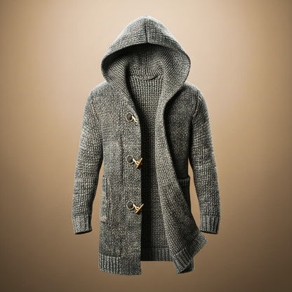 Adrian Wool Knit Hooded Cardigan by Tenoura