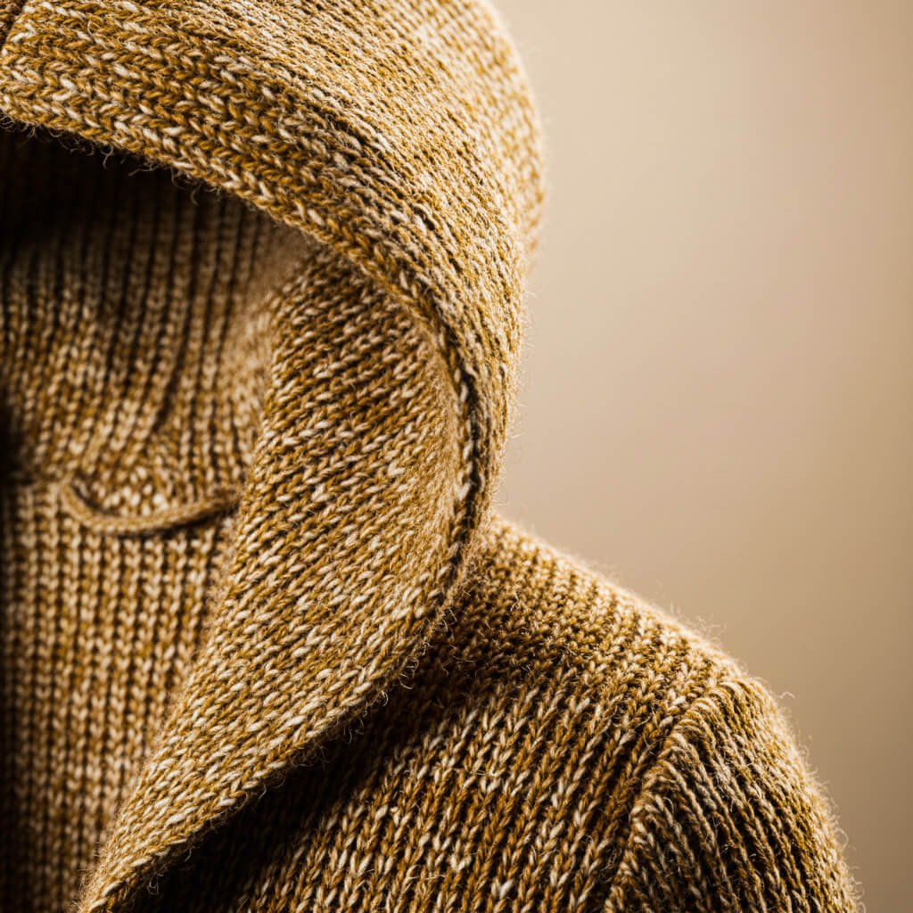 Adrian Wool Knit Hooded Cardigan by Tenoura