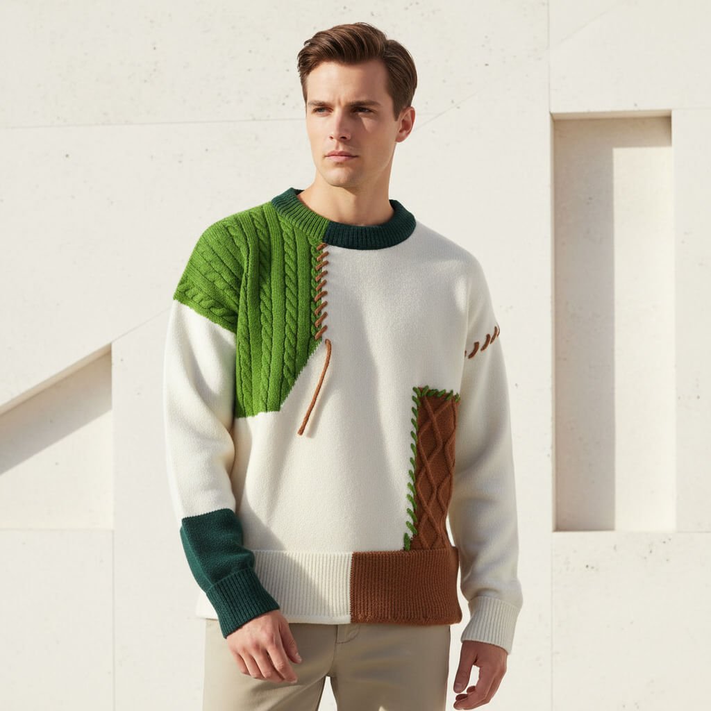 Blake Patch Knit Sweater by Tenoura