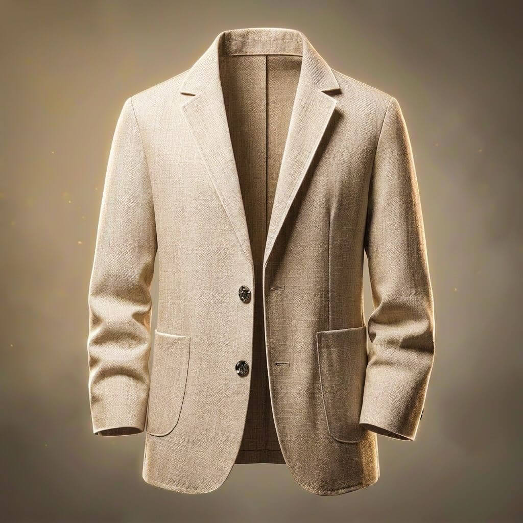 Men's Linen Blazer with 2-Button Closure for warm weather - Blazers