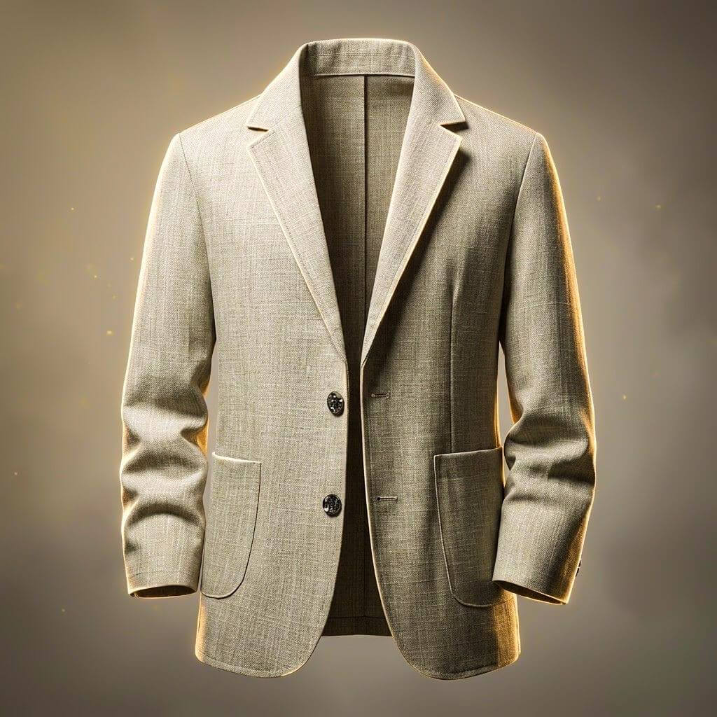 Men's Linen Blazer with 2-Button Closure for warm weather - Blazers
