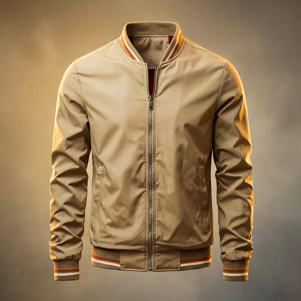 Men's Nanosilk Jacket with ribbed detail for mid-season wear - Casual Jacket