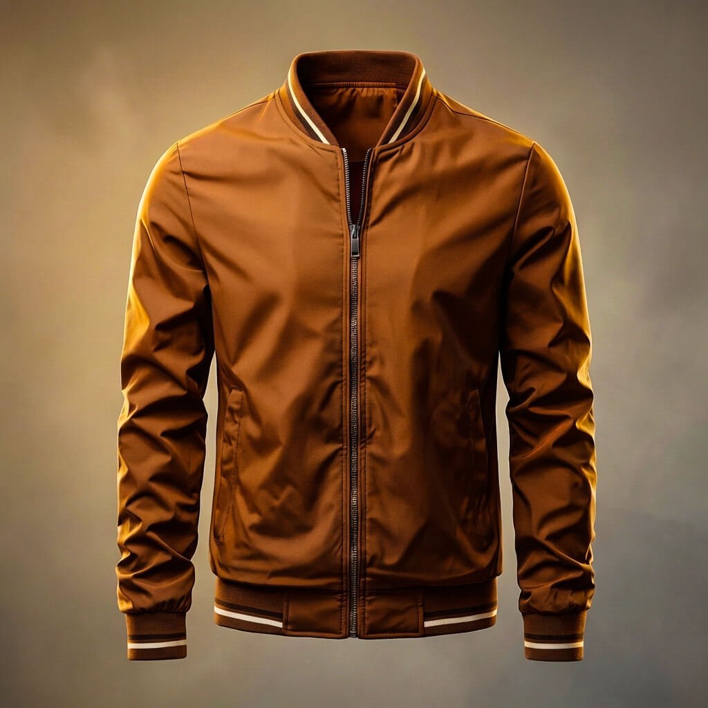 Men's Nanosilk Jacket with ribbed detail for mid-season wear - Casual Jacket