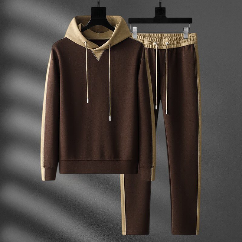 Men's Two-Tone Set with Premium Cotton Blend for Gym - Cardigan