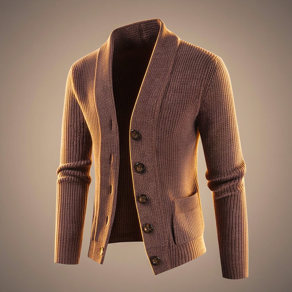 Andrew Virgin Wool Knit Cardigan by Tenoura