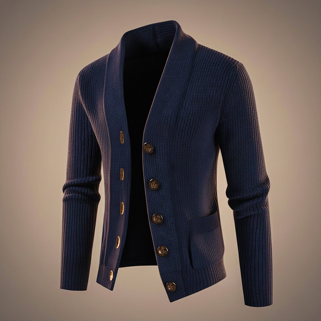 Andrew Virgin Wool Knit Cardigan by Tenoura