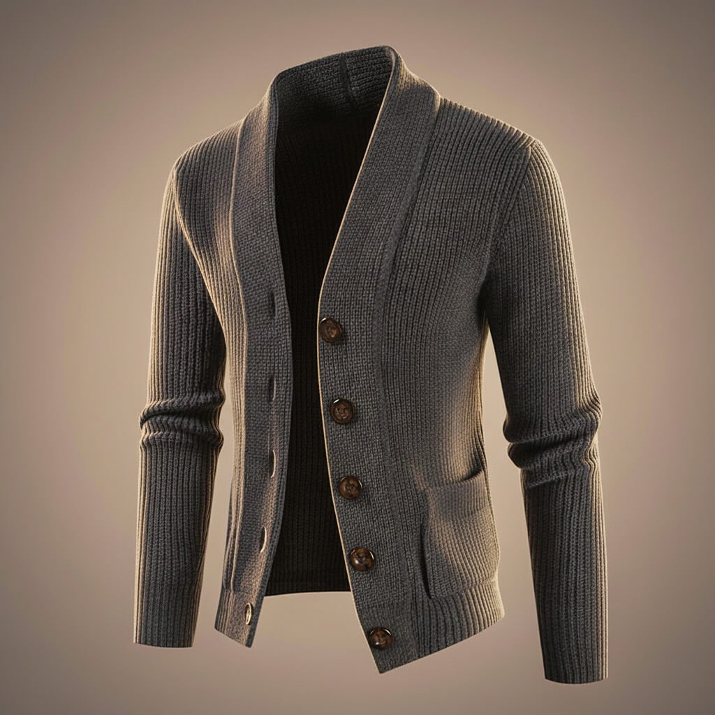 Andrew Virgin Wool Knit Cardigan by Tenoura