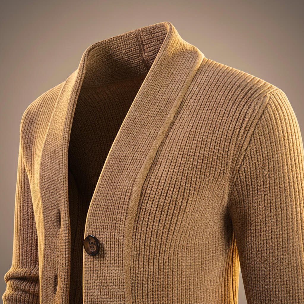 Andrew Virgin Wool Knit Cardigan by Tenoura