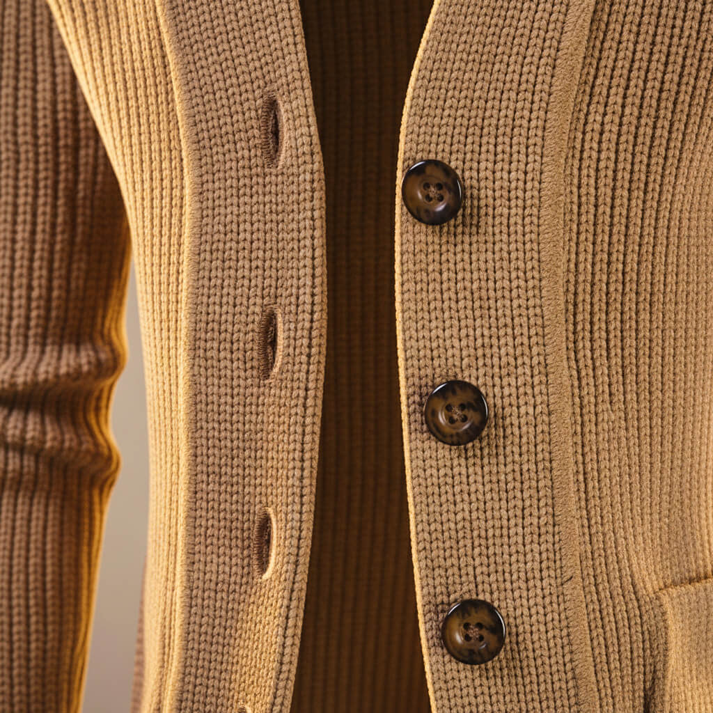 Andrew Virgin Wool Knit Cardigan by Tenoura