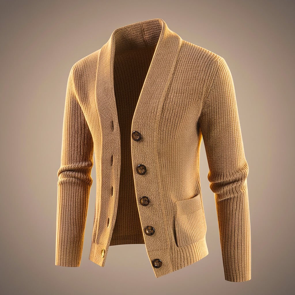 Andrew Virgin Wool Knit Cardigan by Tenoura