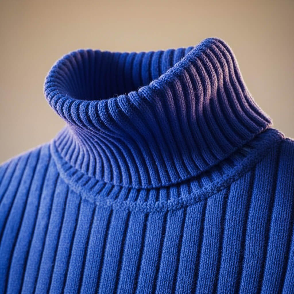 Men's Wool Roll-Neck with Rib-Knit for Smart Winter - Highneck Sweater