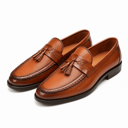 Men’s Woven Tassel Loafers – Refined Slip-On Smart Shoes by Tenoura
