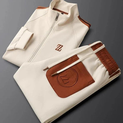 Men's Casual Athleisure Set with Striped Detail for Lounge