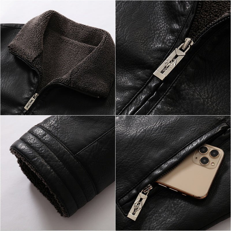 Men's Leather Jacket with Italian Eco-leather-Smart Casual