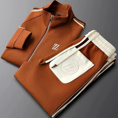 Men's Casual Athleisure Set with Striped Detail for Lounge