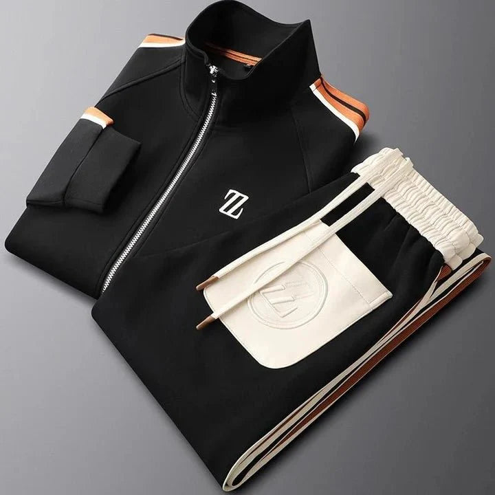 Men's Casual Athleisure Set with Striped Detail for Lounge