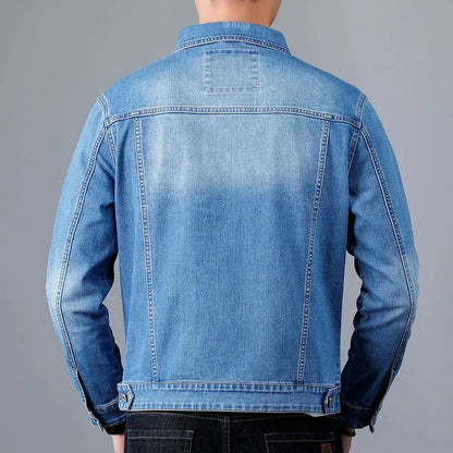 Men's Denim Jacket with Double Pockets for Casual Daywear Layering