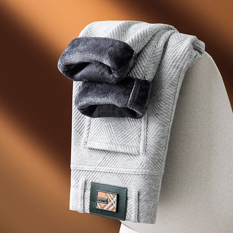 Men's Knit Trousers with Jacquard Knit for smart-casual